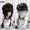 Women's Hat Sweet Cool Style Y2K Subculture Punk Millennial Spice Cross Neutral Dark Checkered Beret Hat Cute Hat Gothic Lollita