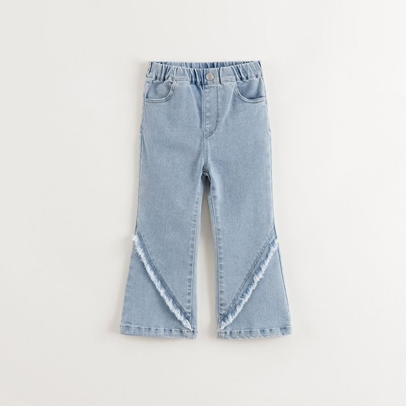 Mark Jenny Girls Soft Stretch Denim Flared Pants Kidsren s Pants 2026 Spring New Style 250289