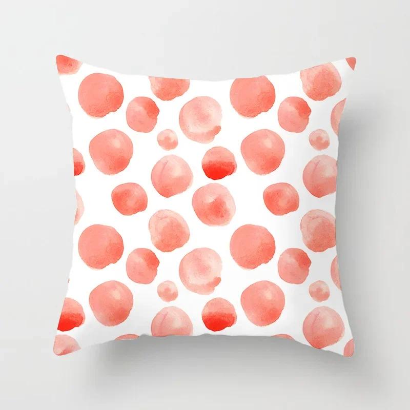 Modern Coral Red Cushion Covers Nordic Geometry Print Pillowcase Simple Pillowcase for Sofa Seats Livingroom Decorative 45*45cm
