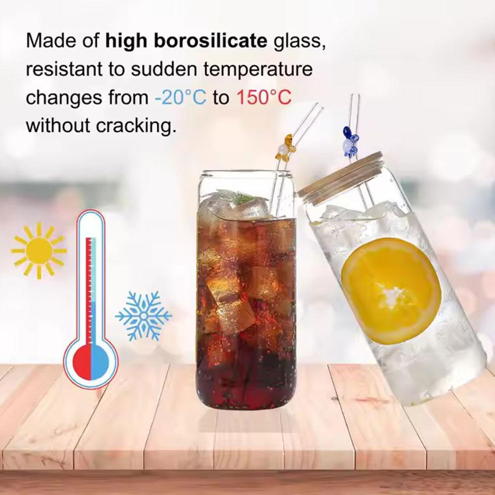 Reusable Glass Straws Eco Friendly Drinking Straws for Smoothies Cocktails Trendy Bar Accessory for Coffee Mug Tea Beer 5