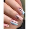 Secret Lives Acrylic Fake False Reusable Artifical Press On Nails Black Leaves