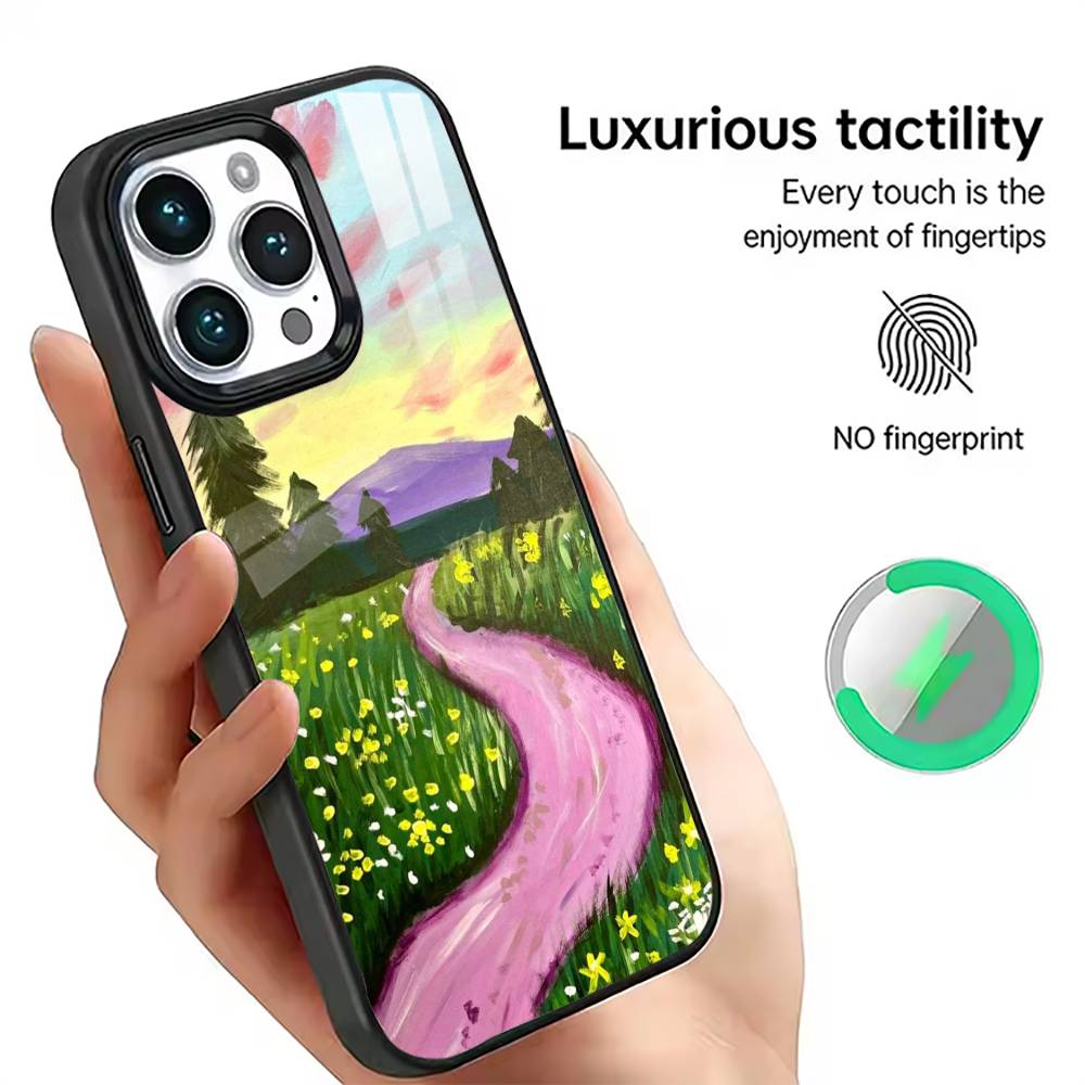 

Aesthetic Oil Painting Landscape Phone Case For iPhone17,16,15,14,13,12,11 Plus,Pro Magnetic with Magsafe Wireless Charging iPhone12