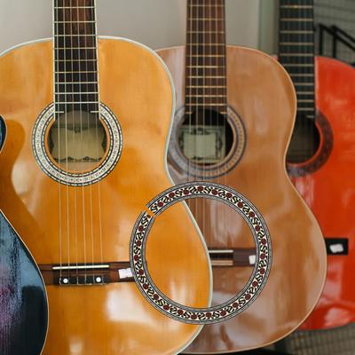 Klassische Gitarrenaufkleber Schallloch-Einlage Gitarrenrosette-Einlage Gitarrenschalllochaufkleber Schalllochauufkleber Gitarreneinlageaufkleber