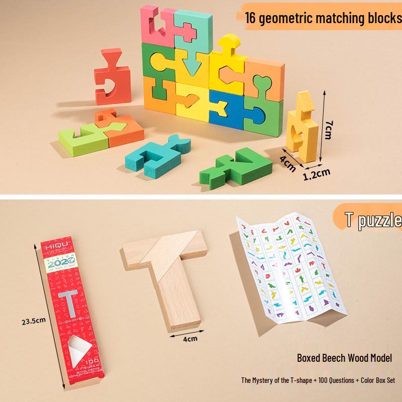 Montessori Geometric Shape Matching Blocks: Develop Hand-Eye Coordination & Logical Thinking in Kids