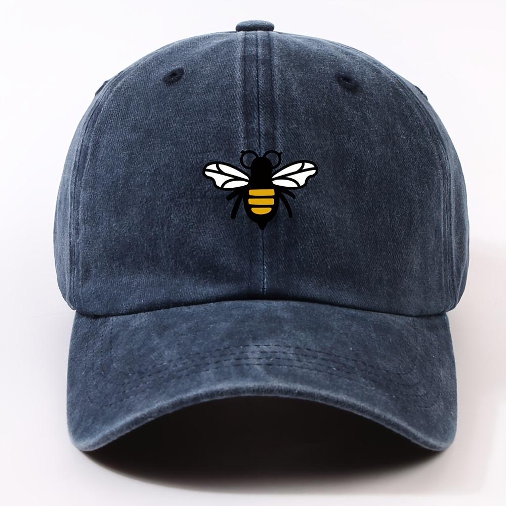 Fashionable Bee Patterned Baseball Cap for Both Men and Women, Casual Street Style Retro Duckbill Cap, Outdoor Travel and Hiking