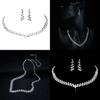 Minimalist Water Cube Necklace And Earrings Set For Brides And Women
