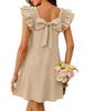 European and American TK spring and summer fashion double-layer lotus leaf sleeve back bow dress women
