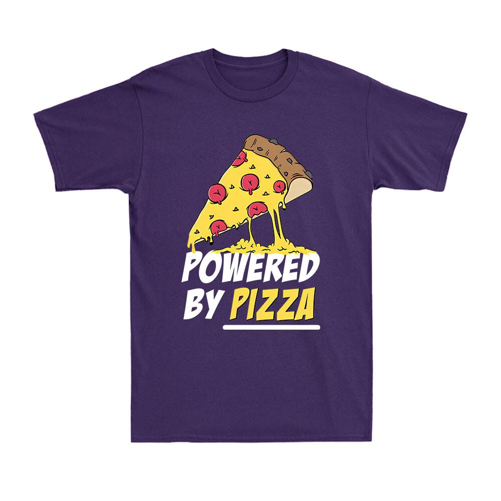 Powered by Pizza Funny Gift Pizza Lover Vegetarian Gift Men s Cotton T-Shirt S разноцветный