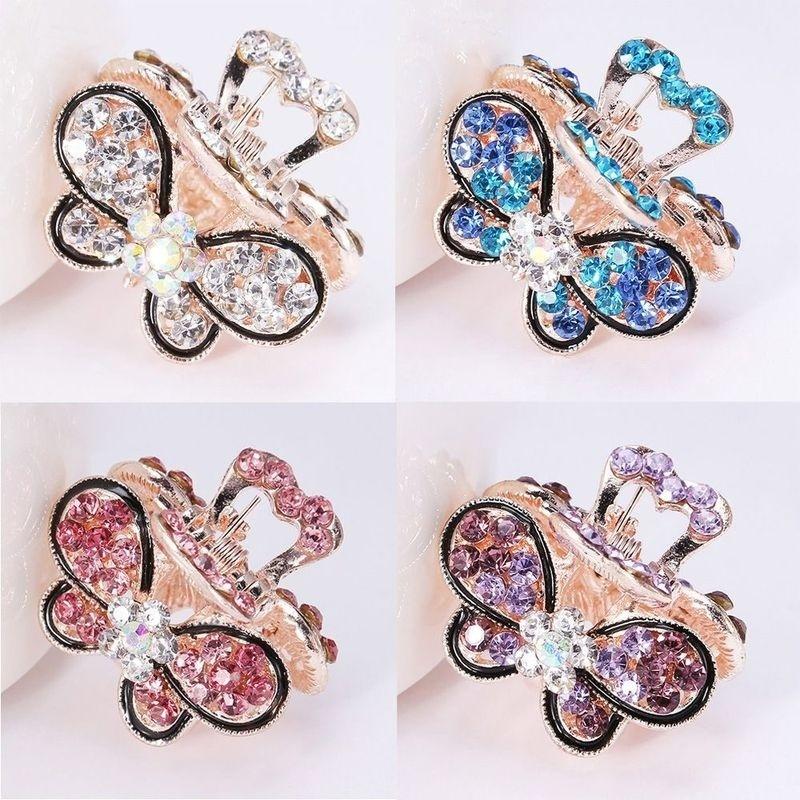 1ks Dámské Retro Vintage Křišťálový drahokamu Mini Butterfly Crown Sponky do vlasů Drápky do vlasů Sponky do vlasů Barretky Vlasové doplňky