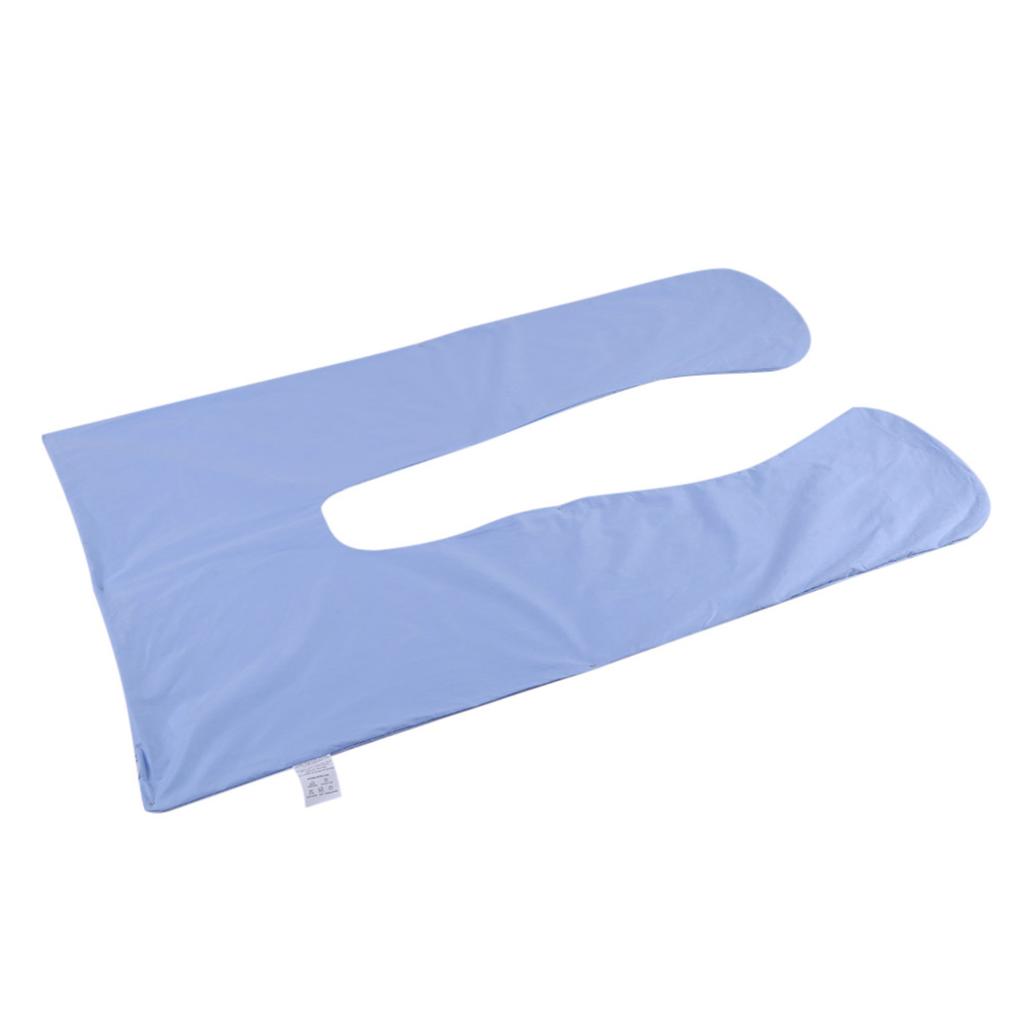 1Pc Women Pregnant Arm Body Supporter Sleeping Pillow Cover U Shape Cushion Cover (Blue)