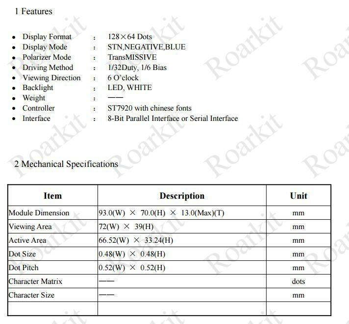 128*64 DOTS Yellow Green LCD Module 5V Blue Screen 12864 LCD with Backlight ST7920 Parallel Port LCD12864