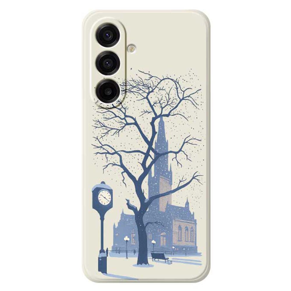 For Samsung Galaxy A17 5G Case Street Outside The Castle Pattern Printing Straight Edge TPU Phone Back Cover