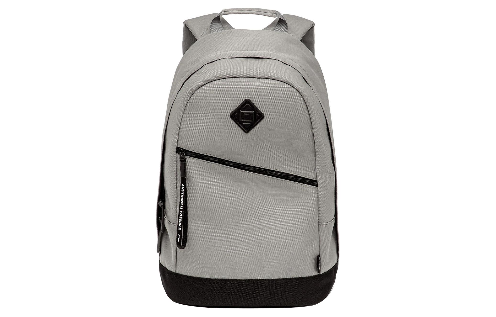 Li Ning Sports Life Collection Polyester Backpack Unisex Gray ABSU123-2