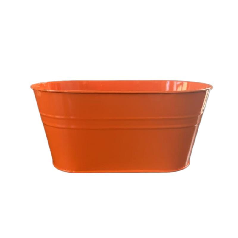 Oval Metal Double Hook Hanging Flower Pot for Railings and Fences