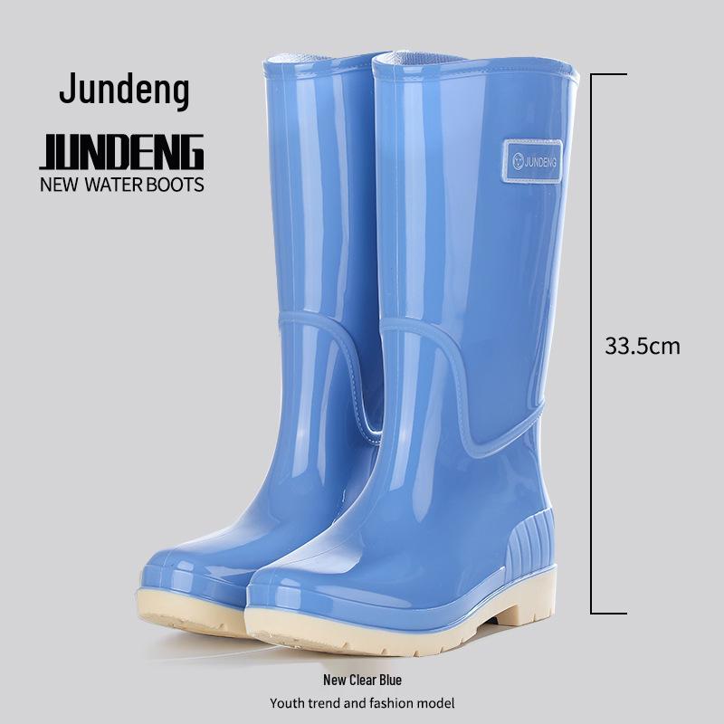 

Женские водонепроницаемые высокие резиновые сапоги с теплой вельветовой подкладкой - Модная обувь из ПВХ 37-38