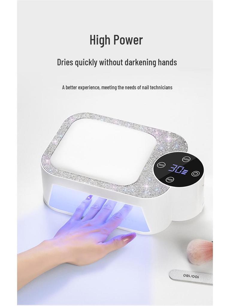 New Rechargeable Diamond Nail Lamp: Fast-Drying, High-Power UV Light with Hand Rest for Gel Polish Therapy.