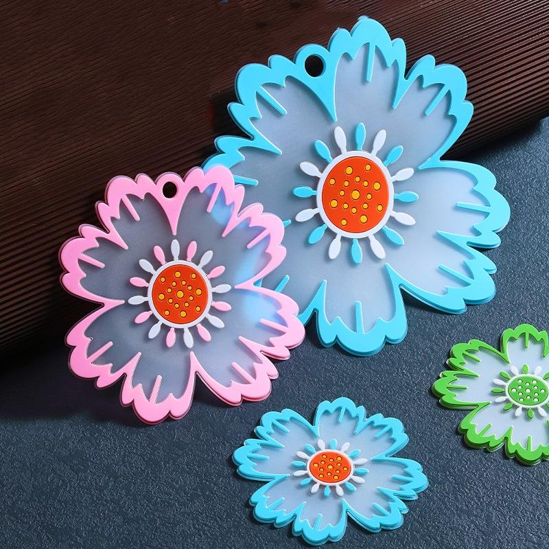 Soft Rubber Coasters Creative Pvc Flower Table Cups Heat Insulation High Temperature Anti-slip Pot Mats  Jewelry Photography