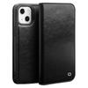 QIALINO Compatible Pour iPhone 13 mini 5,4 pouces Cuir Véritable Couche Supérieure Coque de Protection Intégrale Coque à Support avec Portefeuille