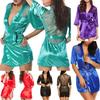Women Lingerie Robe Satin Silk Lace Trim Sexy Kimono Robes Set Sleepwear