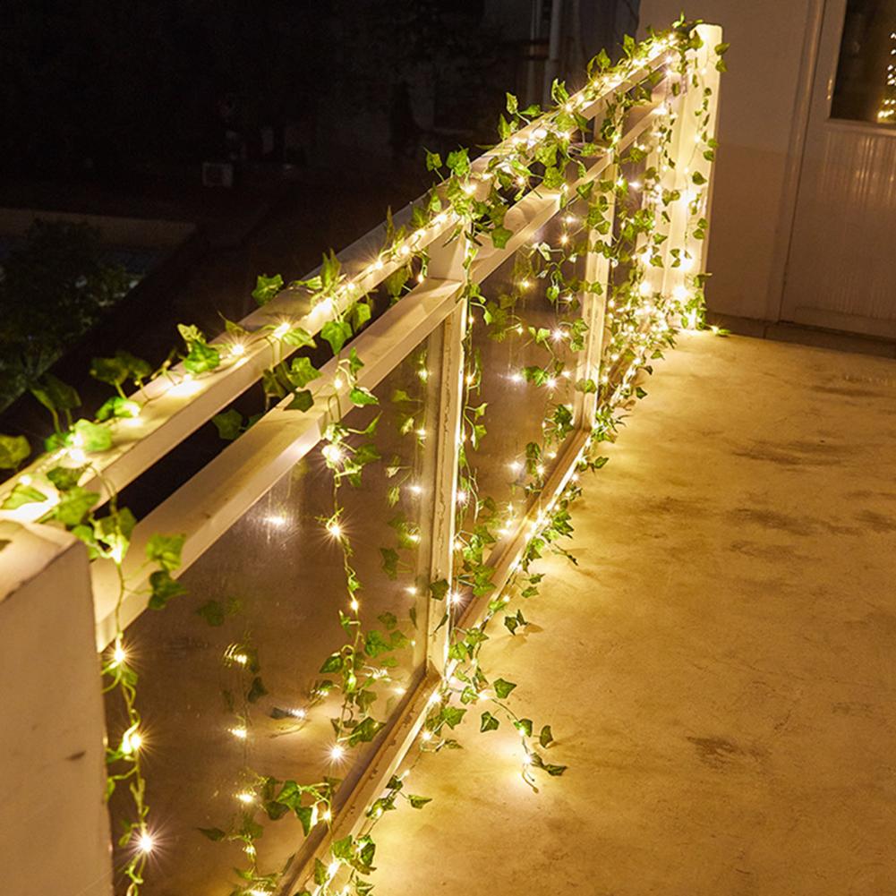 LED Ivy Leaf String Lights with Realistic Vines Decorative Fairy Lights Battery Powered Mood Lighting for Home Patio Decor