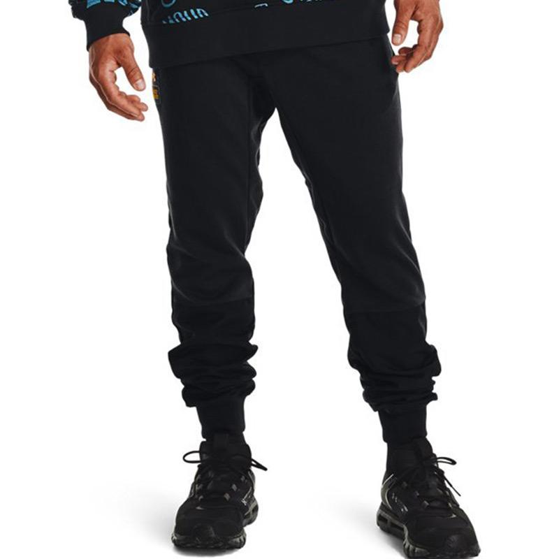 Under Armour Solid Logo Casual Knit Joggers Men Black 1366407-001