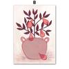 Abstract Woman Wall Art Canvas Painting Pink Red Line Body Flower Vase Living Room Decor Posters And Prints Home Wall Pictures