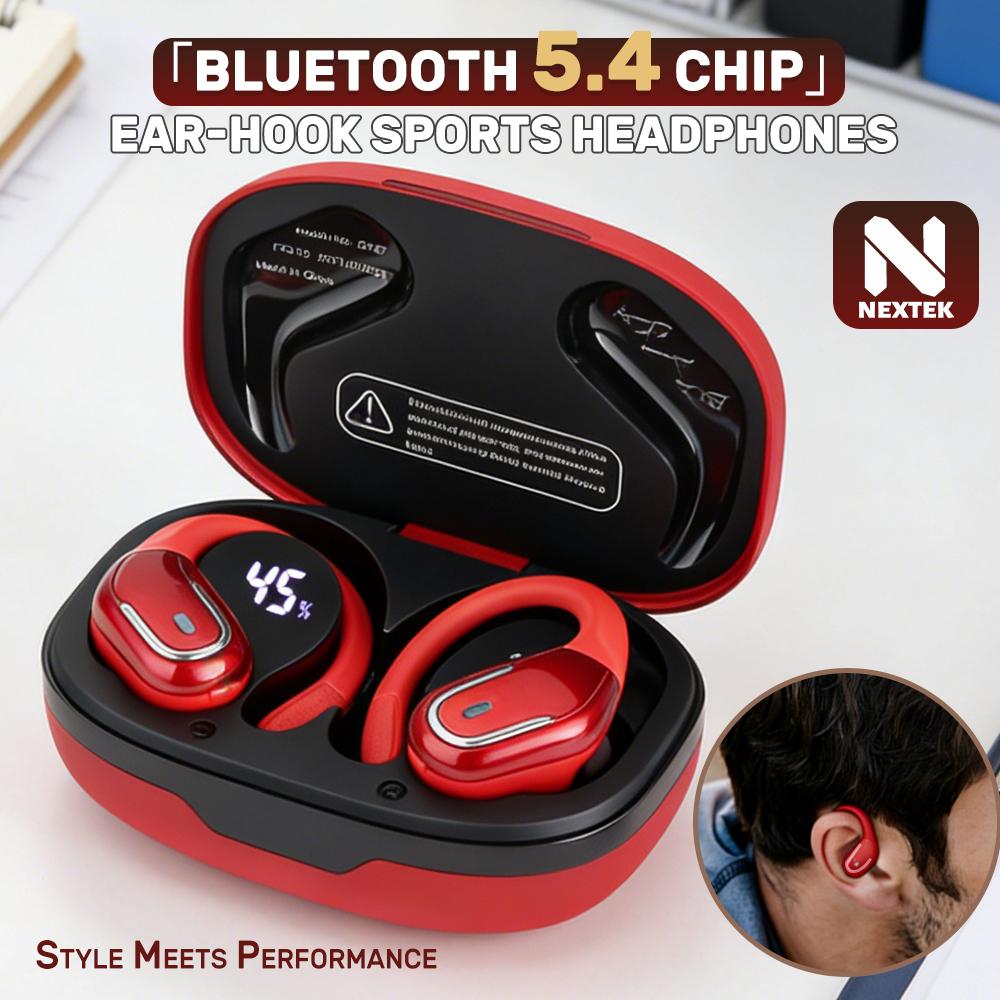 Nuevos Auriculares Inalámbricos Deportivos para Correr con Ganchos para las Orejas, Auriculares con Sonido de Graves HiFi, Pantalla LED Dual, Auriculares con Cancelación de Ruido, Micrófono Incorporado