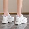 Fashion Women's Mesh Chunky Platform Sneakers Breathable Lace Up Running Trainers Woman 2024 Thick Bottom Non Slip Sports Shoes Ladies