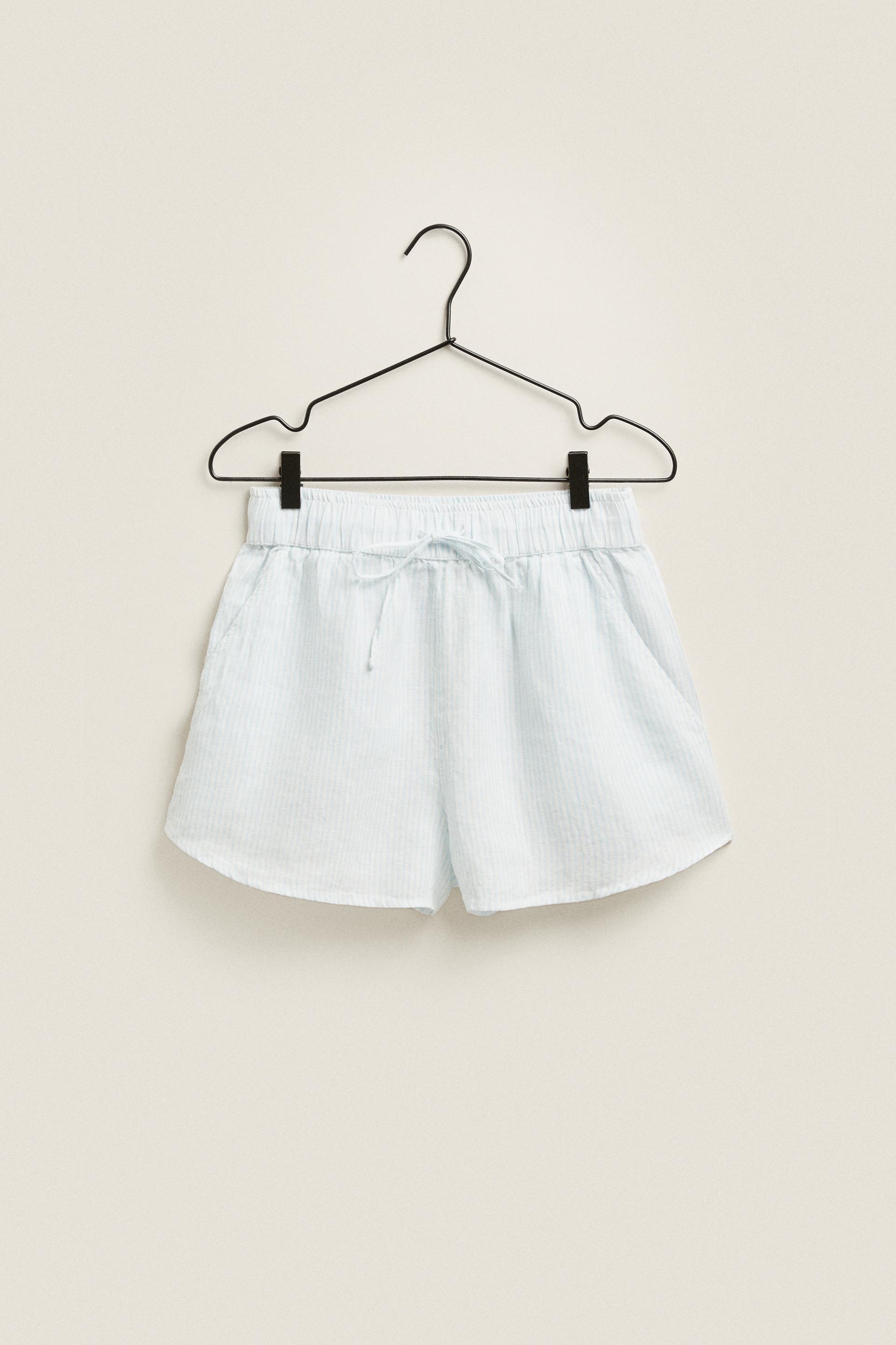 

STRIPED LINEN SHORTS
