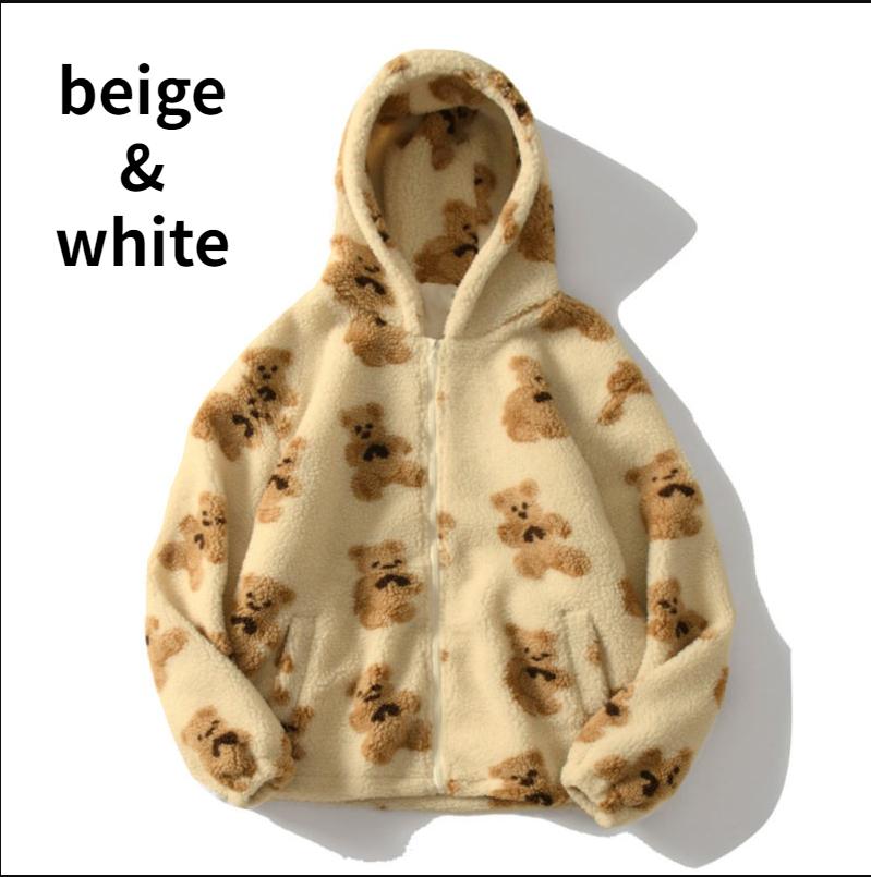 Fleece-Kapuzenpullover, Streetwear, Hip-Hop, Bärendruck, halber Reißverschluss, Pullover, Hoodies, lässige Oberteile, Mäntel, Oberbekleidung