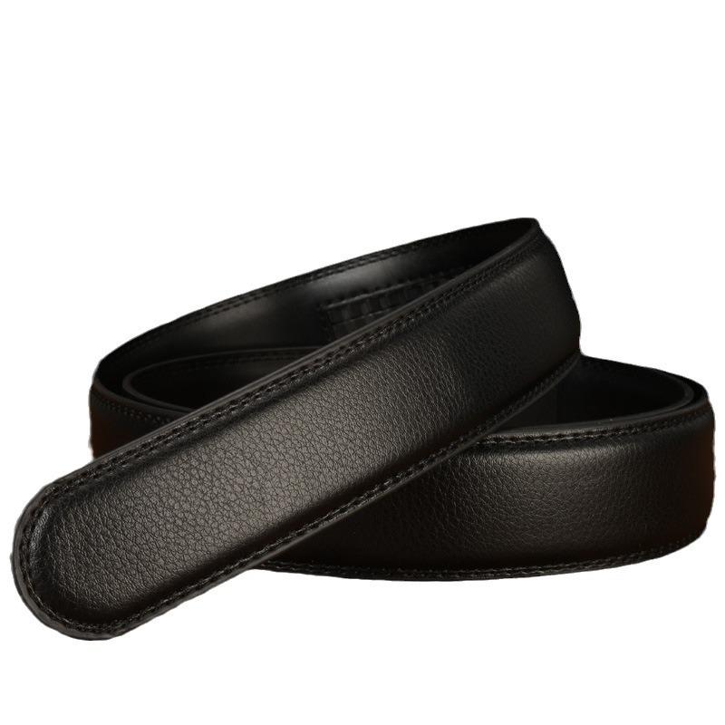 Genuine Leather Belt Body Men'S Belt Headless Belt Belt Strip Cowhide No Button Head Does Not Take The Lead Automatic Buckle
