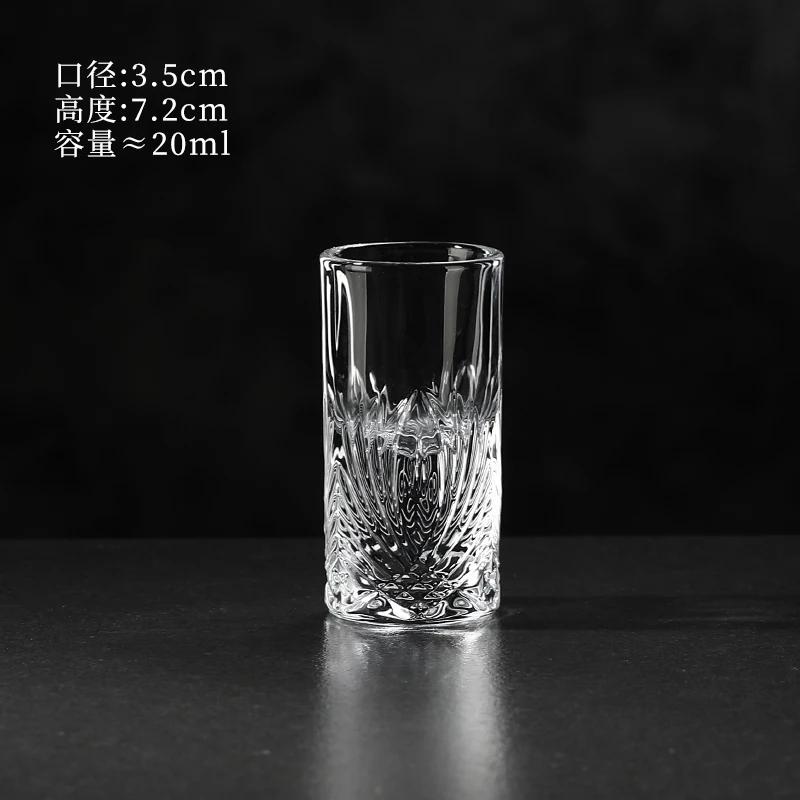 Engraved Diamond Crystal Shot Glass for Whiskey White Wine Carved Bullet Glass Home Household Drinkware 1PCS