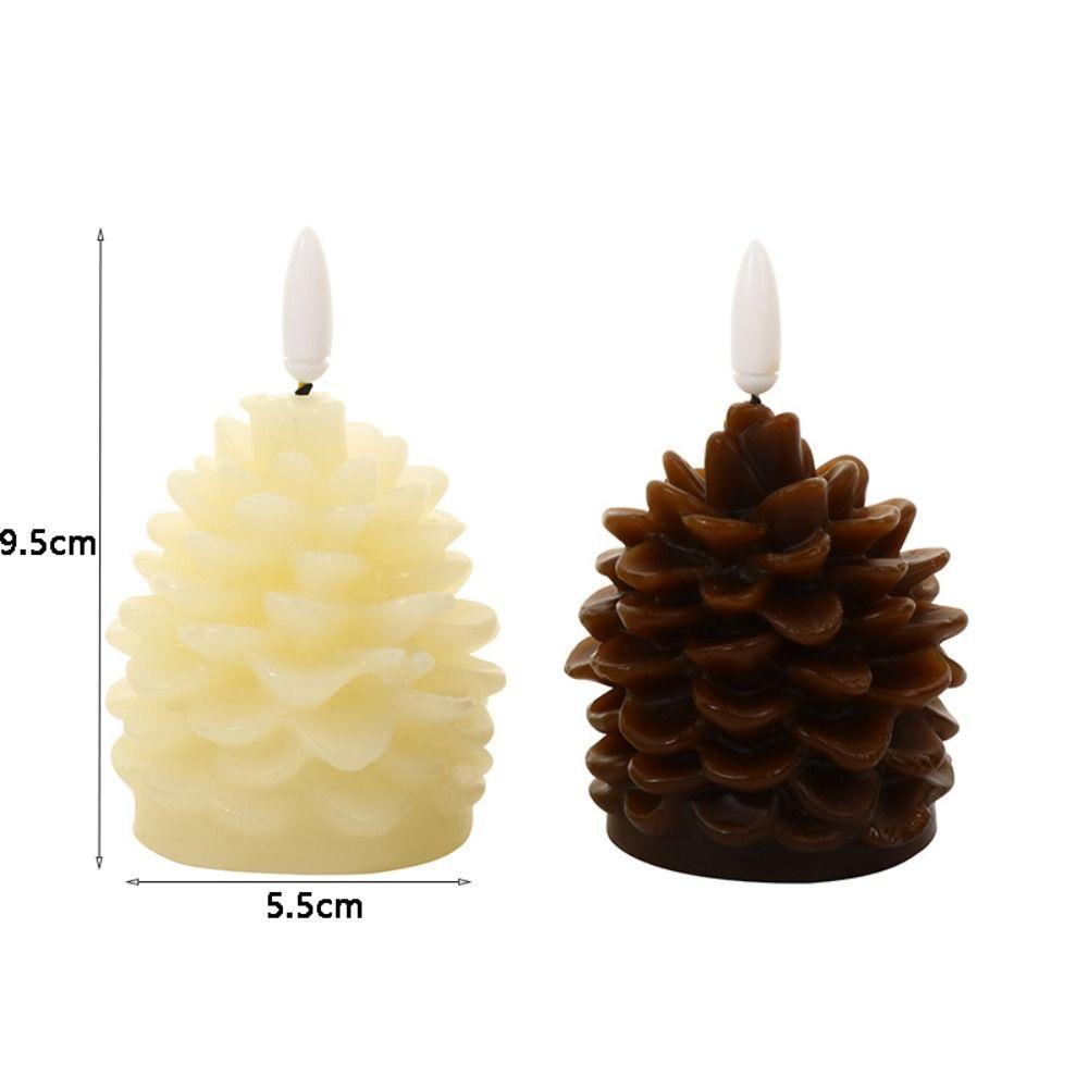 Warm Color Light LED Candles Flameless Electronic Candle Pine Cone Candle Light  Daily Night Use