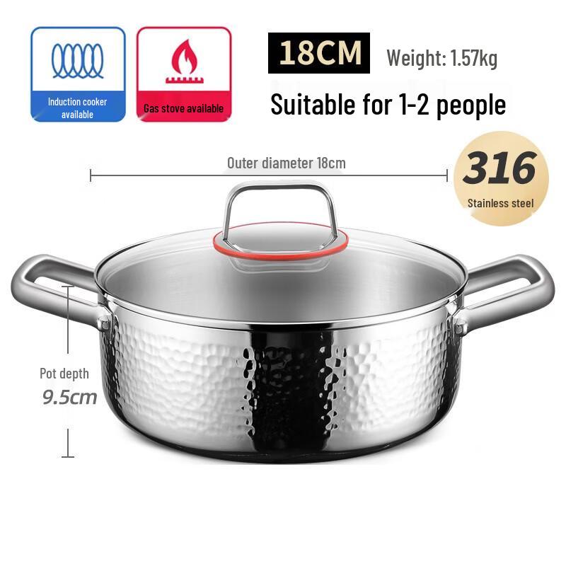 GOWKE 316 Stainless Steel Induction-Ready Soup Pot & Hotpot