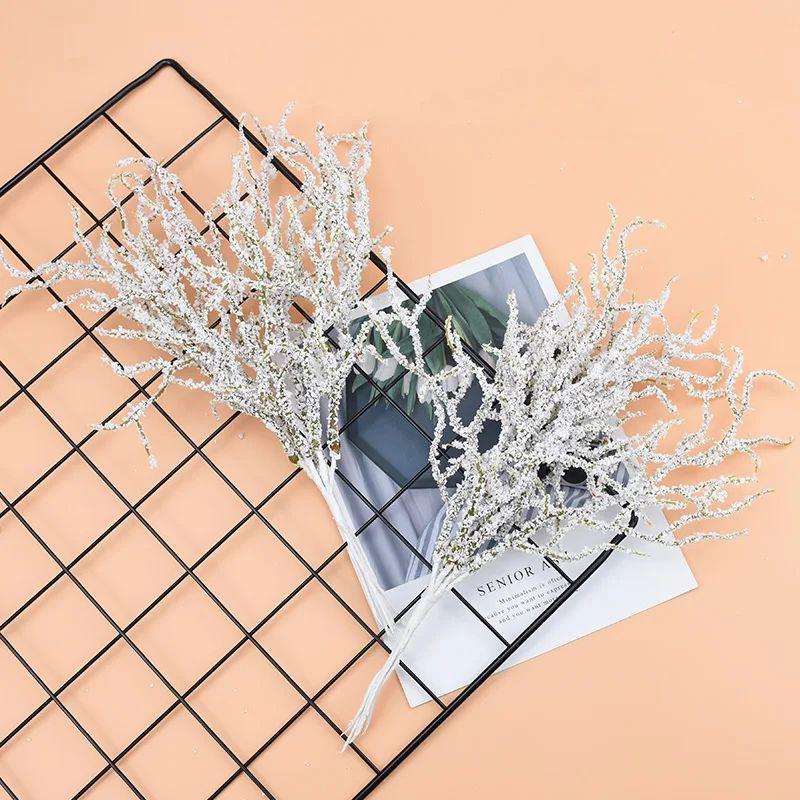 6pcs Artificial Plants Flowers Hot Sales for Home Wedding Christmas Snow  Potted Plants Diy  Arrangement Vase Photography Props
