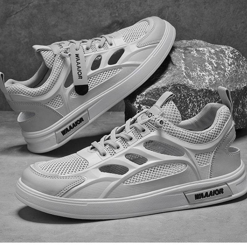Fashion New Men's Comfortable Sports Shoes Casual Shoes Breathable Comfortable Summer New Hollow Out Versatile White Mesh