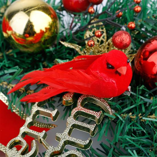 10Pcs Artificial Red Christmas Lucky Birds DIY Xmas Tree Pendant Decoration Gift