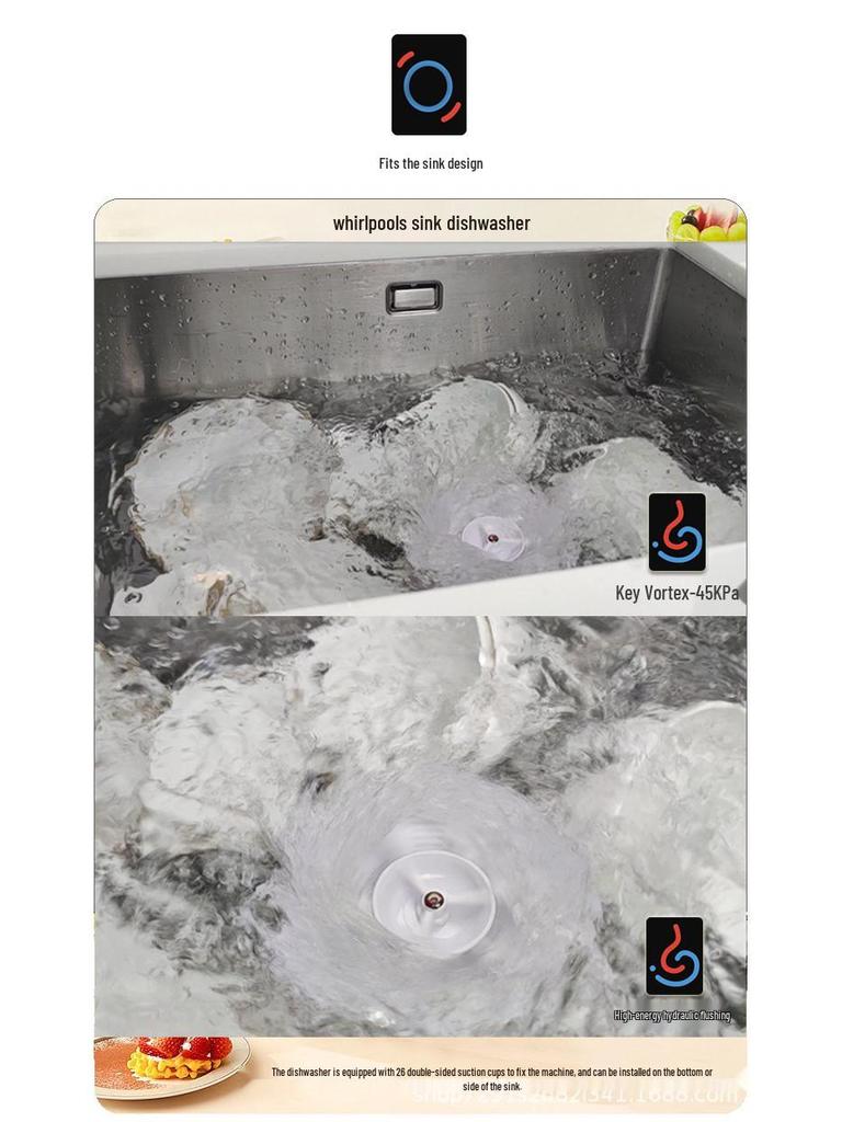 Portable Mini Turbine Dishwasher & Sink Combo for Vegetables and Fruits