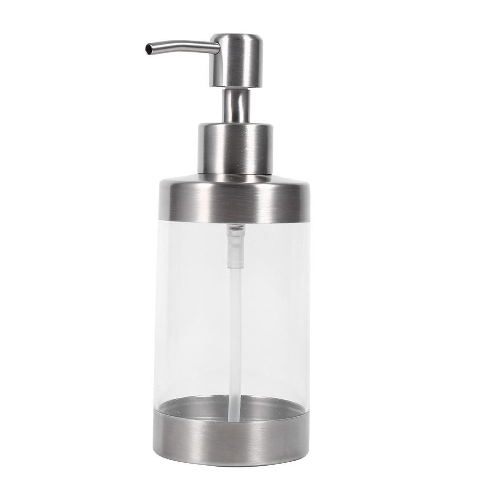 1PC 350ml Soap Dispenser Countertop Pump Lotion Bottle 304 Stainless Steel&Acrylic