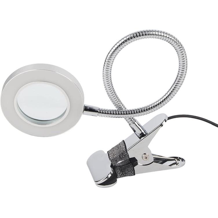 ZJchao Magnifying Lamp, 2.5X Cold Light Lamps with Clamp Desk Magnifier LED USB Beauty Lamp Metal Tube Clip Swing Arm Desk Lamp Book Reading Light