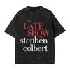 Harajuku Washed Shirts Stephen Colbert The Late Show  Apparel Retro T Shirt Harajuku Streetwear Short Sleeve Summer Shirt