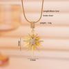 Fashion Temperament Stainless Steel Inlay Zircon Shiny Octagonal Star Pendant Necklace for Women Exquisite Charm Jewelry Gifts