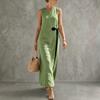 Spot European and American Women's Bohemian Cotton and Linen V-neck Sleeveless Dress