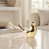 Wear-resistant Bird Decor Ceramic Statues, Modern Gold Decoration, Nordic Style Multi-size Ornaments Figurine for Home Office Desktop Gilded