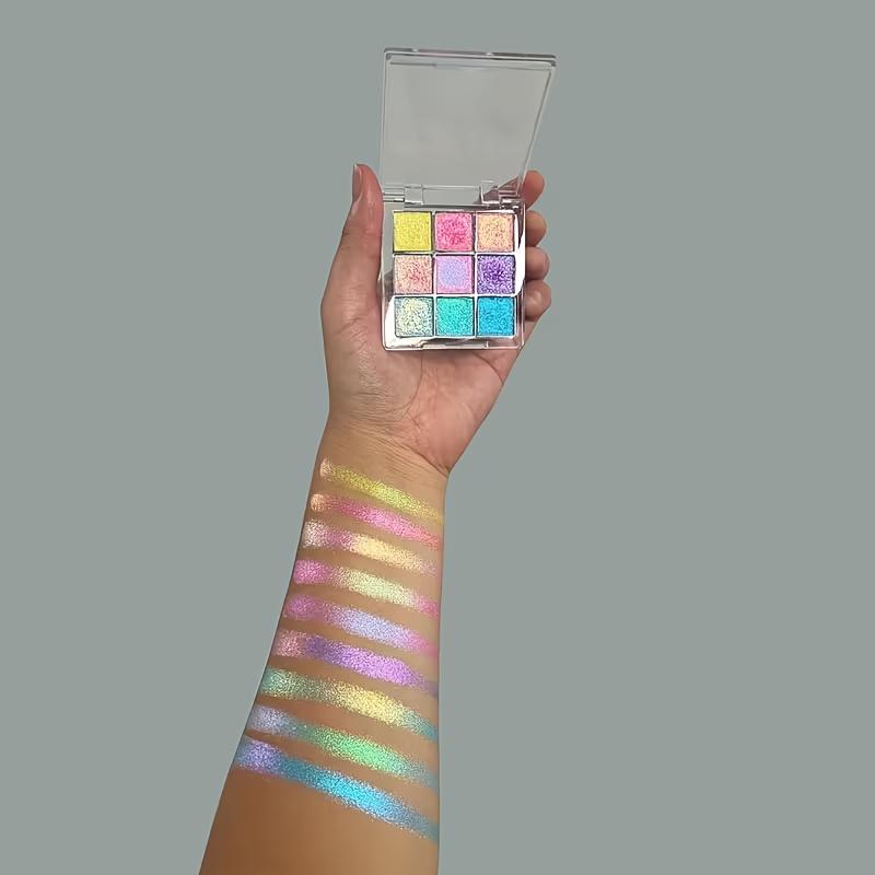 9-Color Chameleon Glitter Eyeshadow Palette Highly Pigmented, Chameleon Eyeshadow, Gradient Color, Waterproof Long-Lasting Shimmer Eyeshadow