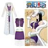 One Piece 3pcs Nico Robin Cosplay Costume Plush Coat With Tops Skirt Set Outfit