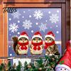 Durable Window Film for Holidays Christmas Static Stickers, Winter Snowflake Cat Squirrel Decals, Waterproof Glass Clings PVC Stickers Bedroom Balcony