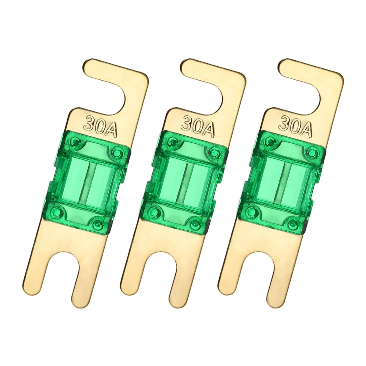 MECCANIXITY 3pcs 80A 125V Mini ANL Fuse Replacement Electrical Protection Electronics Blade Fuse for Automotive Marine Audio Video System 30A