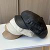 Cappello ottagonale casual versatile da uomo e da donna autunno e inverno cappello plissettato versatile cappello da strillone in pelle rétro britannico