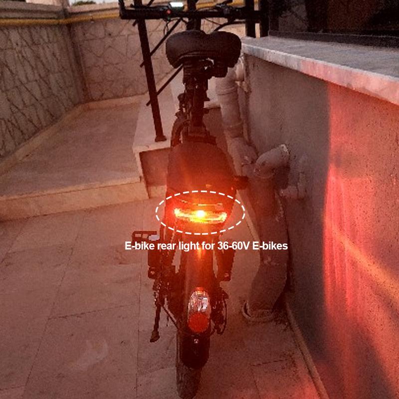 Tylne światło do roweru elektrycznego Nocne 36-60V Lampka ostrzegawcza LED do jazdy na rowerze Akcesoria do roweru elektrycznego biciclet